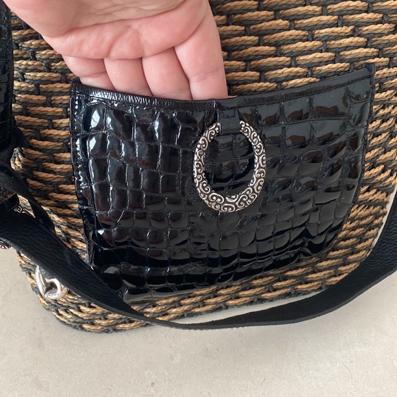 Brighton woven rattan & leather bag preloved & excellent condition - Picture 6 of 10